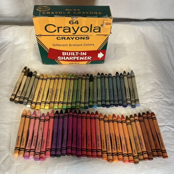 X2 Vtg Crayola Crayon Box Binney & Smith Crayons Retired Colors Incomplete - Picture 2 of 16